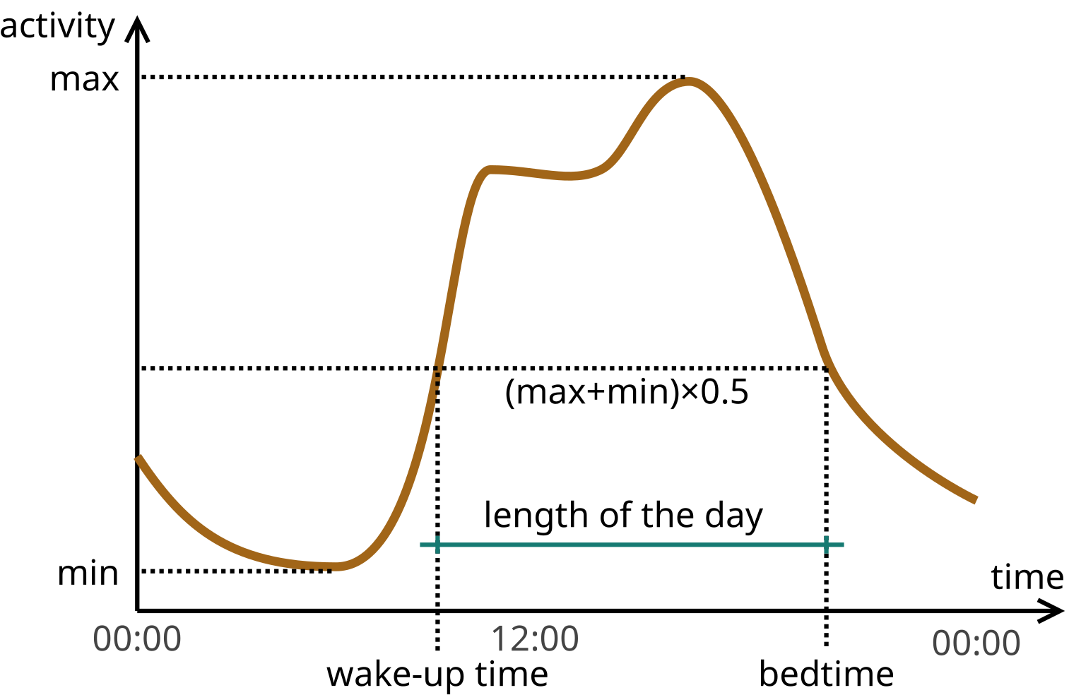 Calculation of the wake-up and the bedtimes